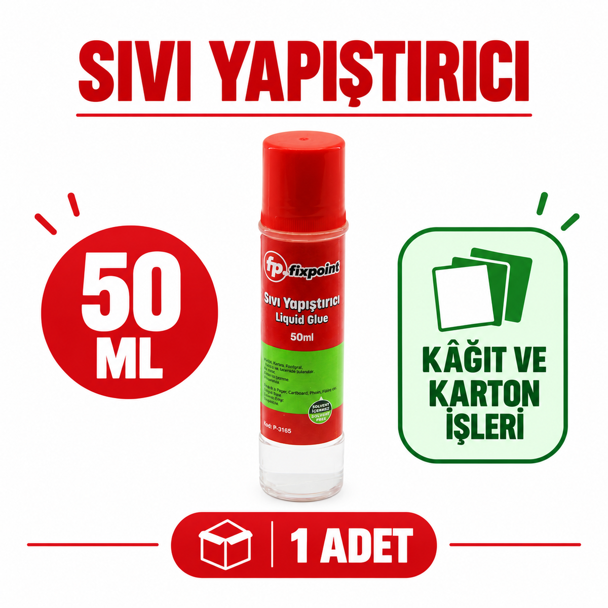 Sıvı Yapıştırıcı - 50 ml - Solvent İçermez - Yıkanabilir - özellik ve kullanım bilgileri