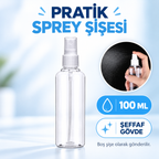 Boş Sprey Şişesi - 100 ml - Plastik - Şeffaf - özellik ve kullanım bilgileri