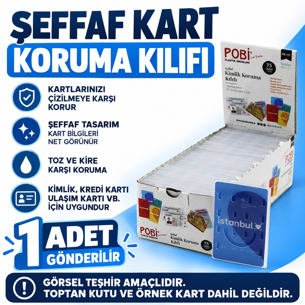 Kimlik Kart Koruma Kabı - Şeffaf - 1 ADET - özellik ve kullanım bilgileri
