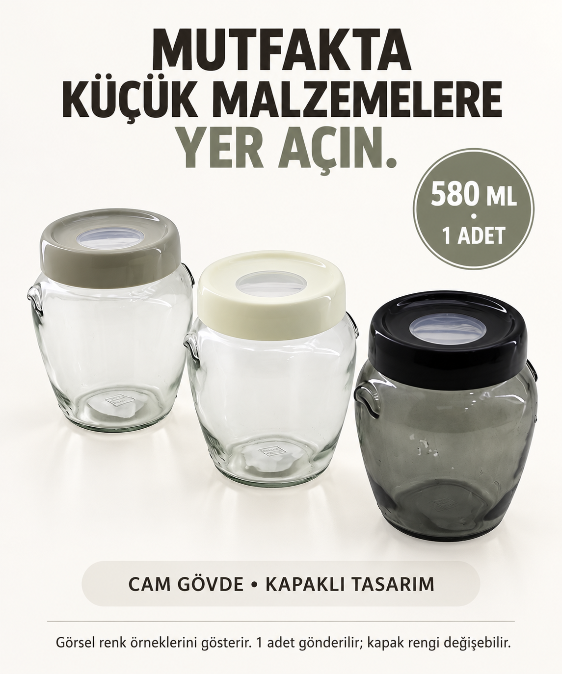 Cam Kavanoz - 580 ml - Şeffaf - özellik ve kullanım bilgileri
