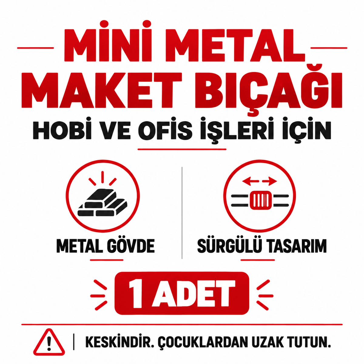 Mini Maket Bıçağı - Metal - Falçata - özellik ve kullanım bilgileri
