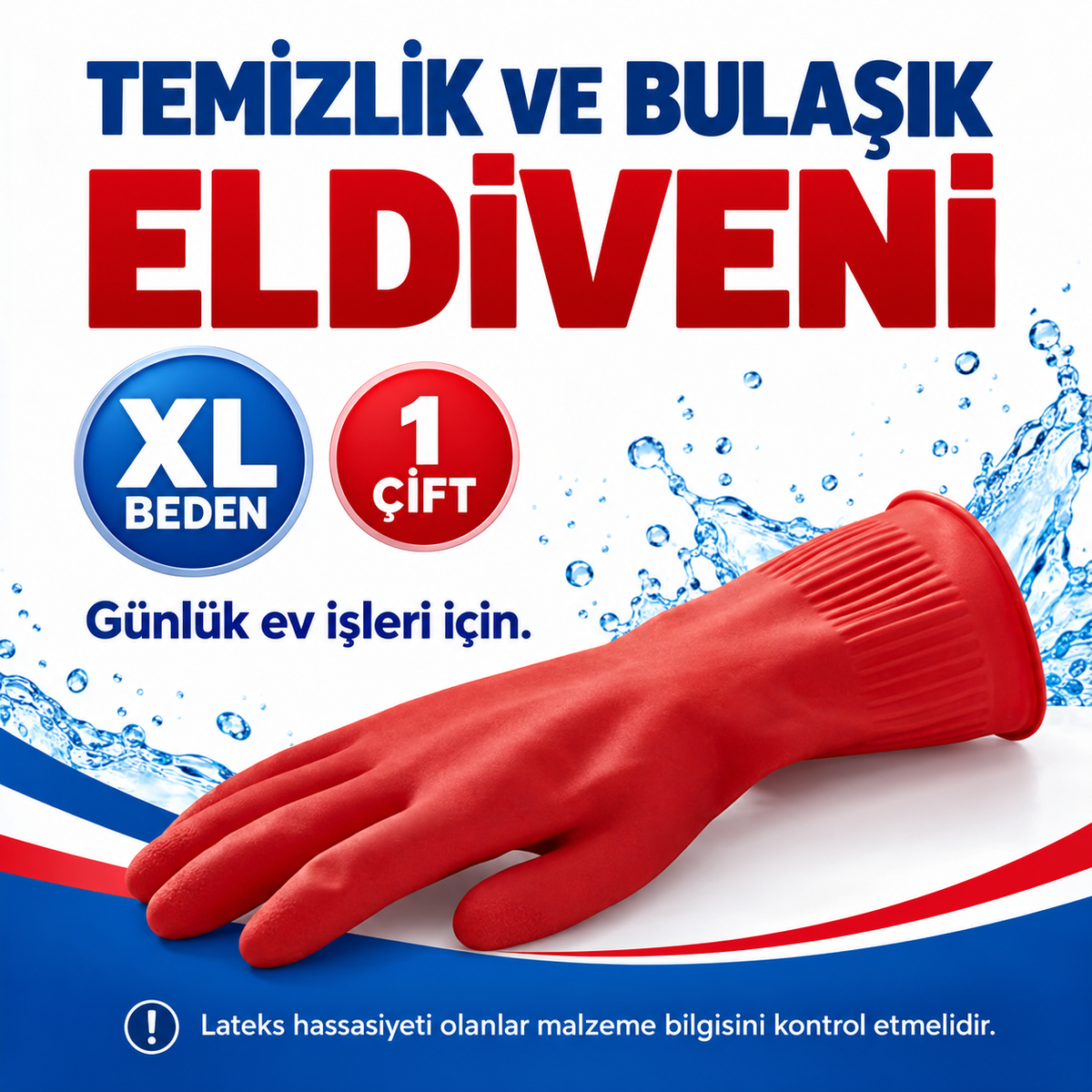 XL Beden Temizlik ve Bulaşık Eldiveni - Pamuk Astarlı - özellik ve kullanım bilgileri