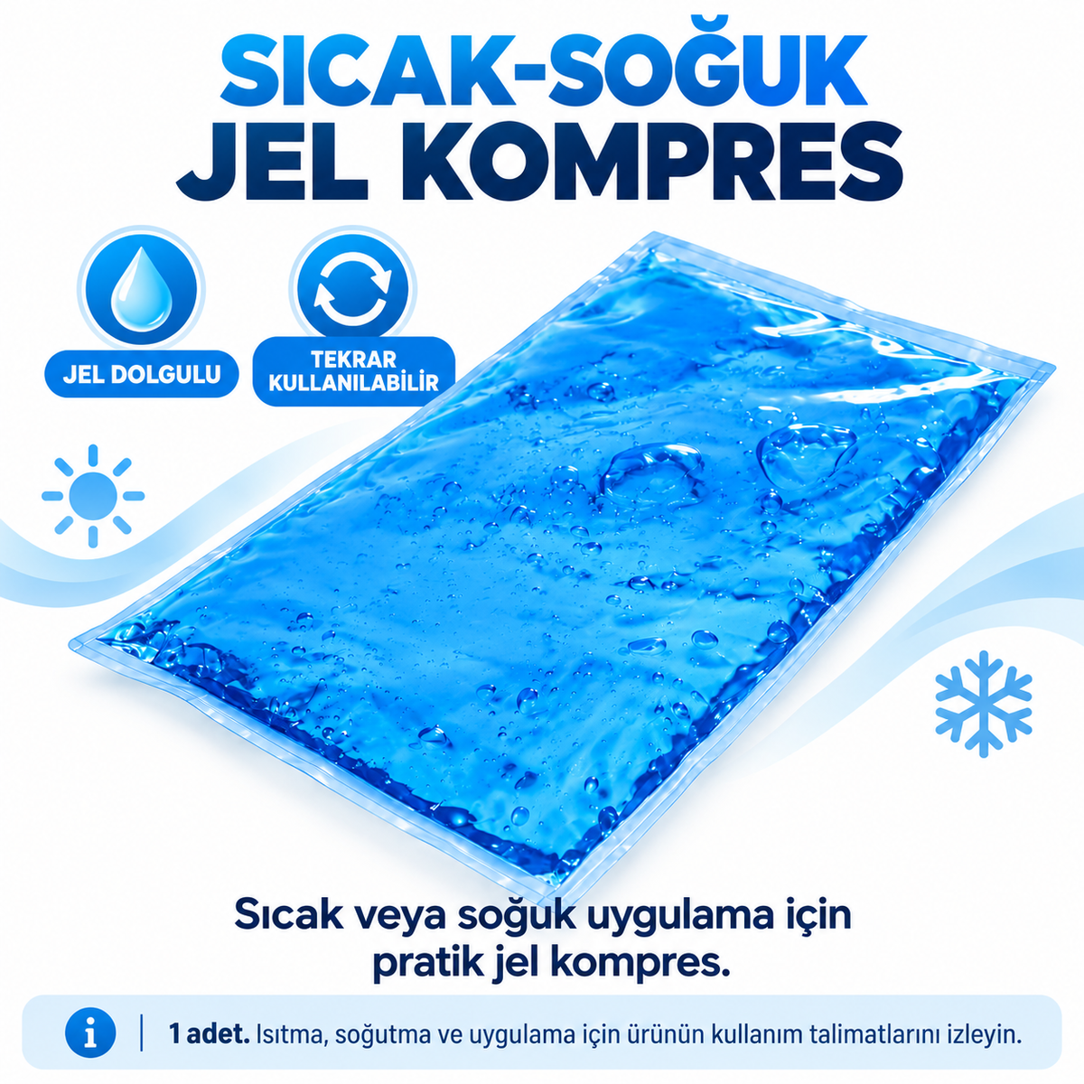 Jel Kompres - Sıcak ve Soğuk Kullanım - Buz Termojel - özellik ve kullanım bilgileri