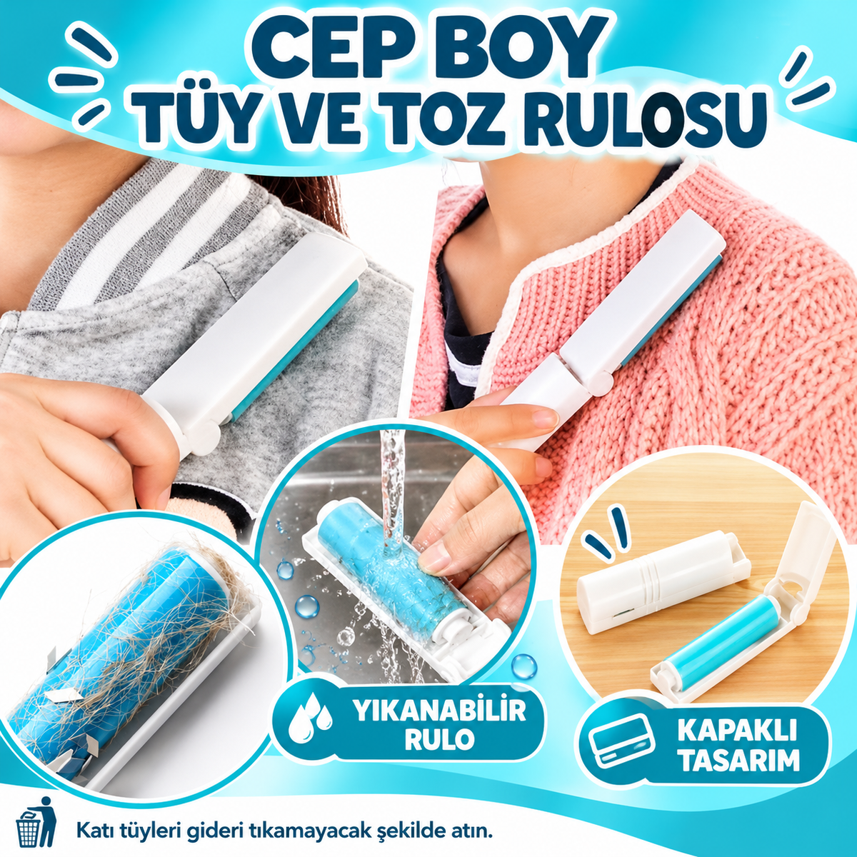 Tüy Ve Toz Toplama Rulosu Cep Boy - özellik ve kullanım bilgileri