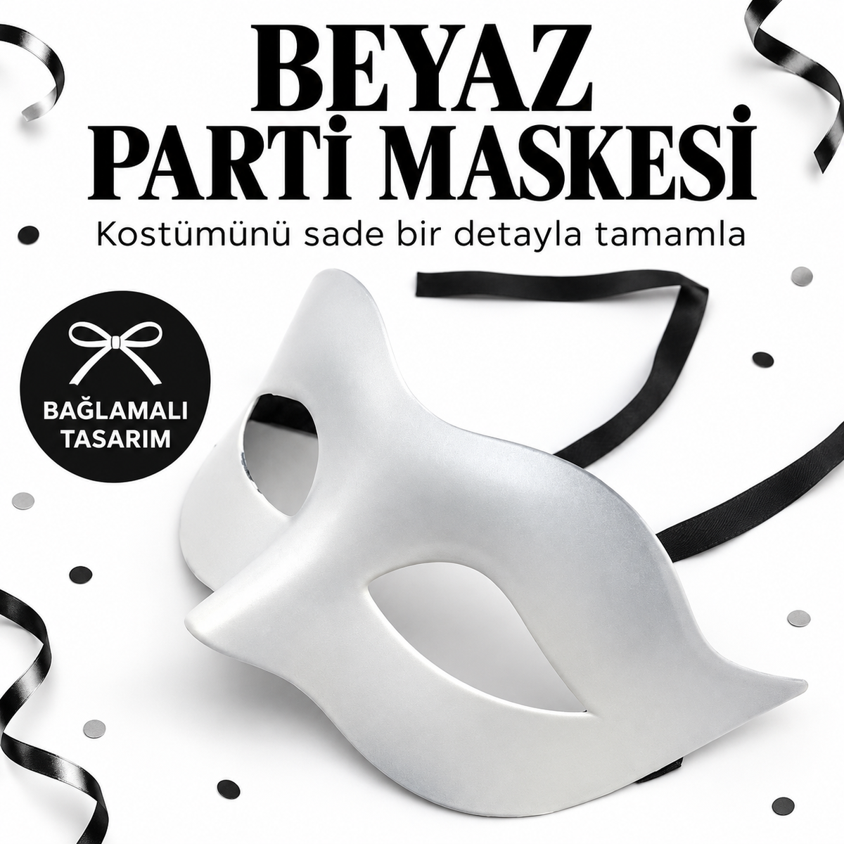 Balo Parti Maskesi Beyaz - özellik ve kullanım bilgileri