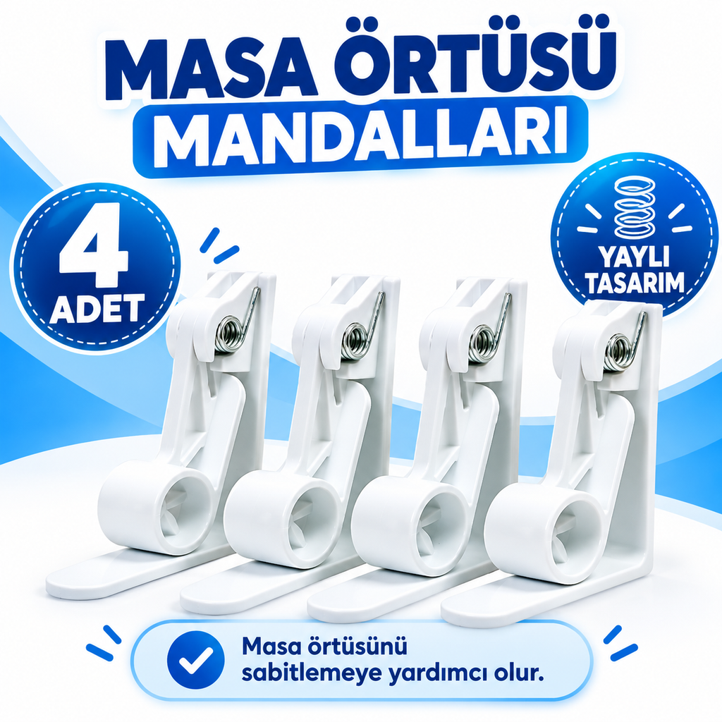 Masa Örtüsü Mandalları 4 Adet - özellik ve kullanım bilgileri
