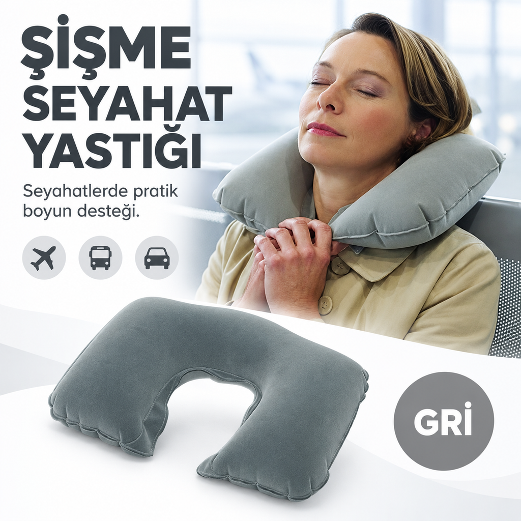 Seyahat Yastığı Boyunluk Gri - özellik ve kullanım bilgileri
