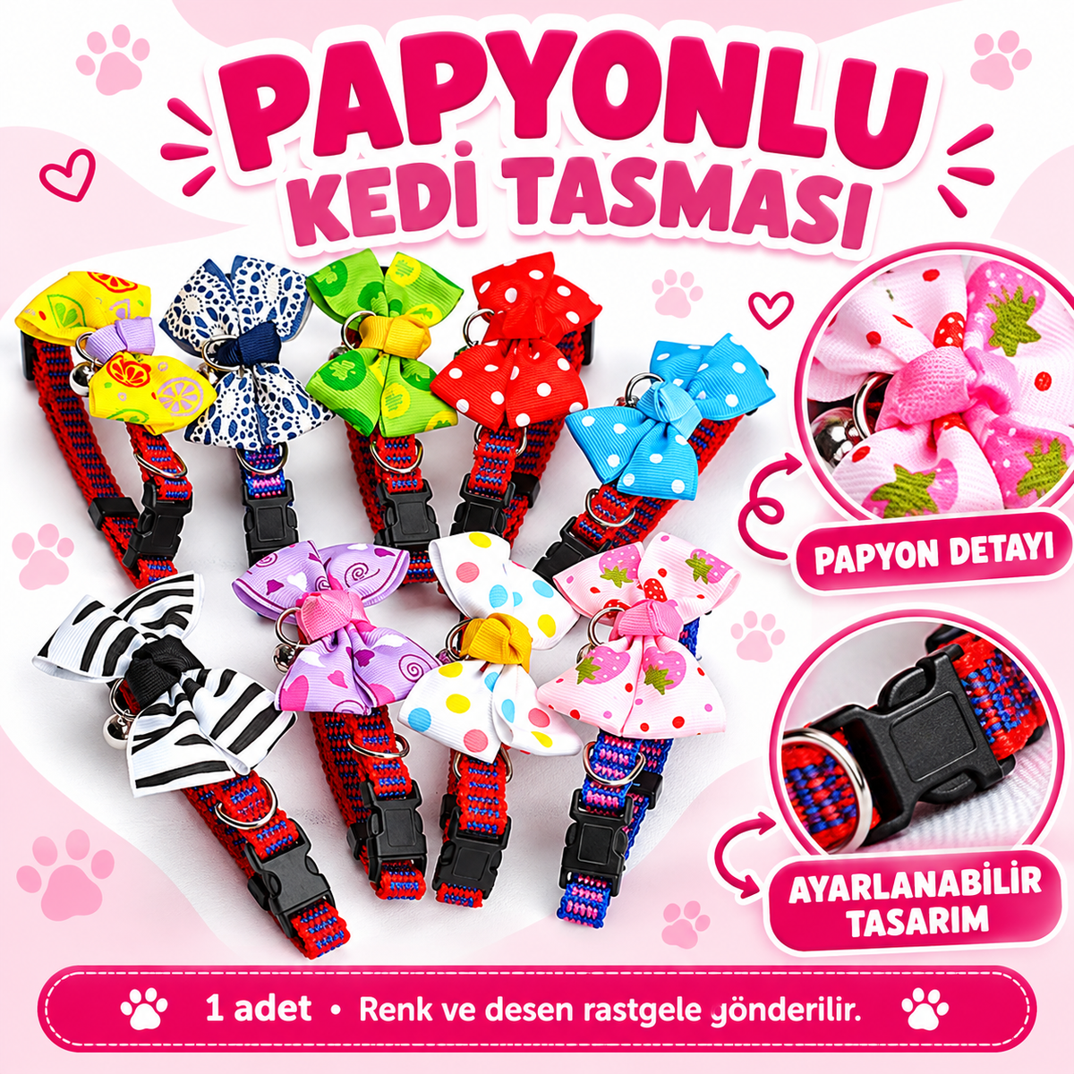 Papyonlu Kedi Tasması - özellik ve kullanım bilgileri