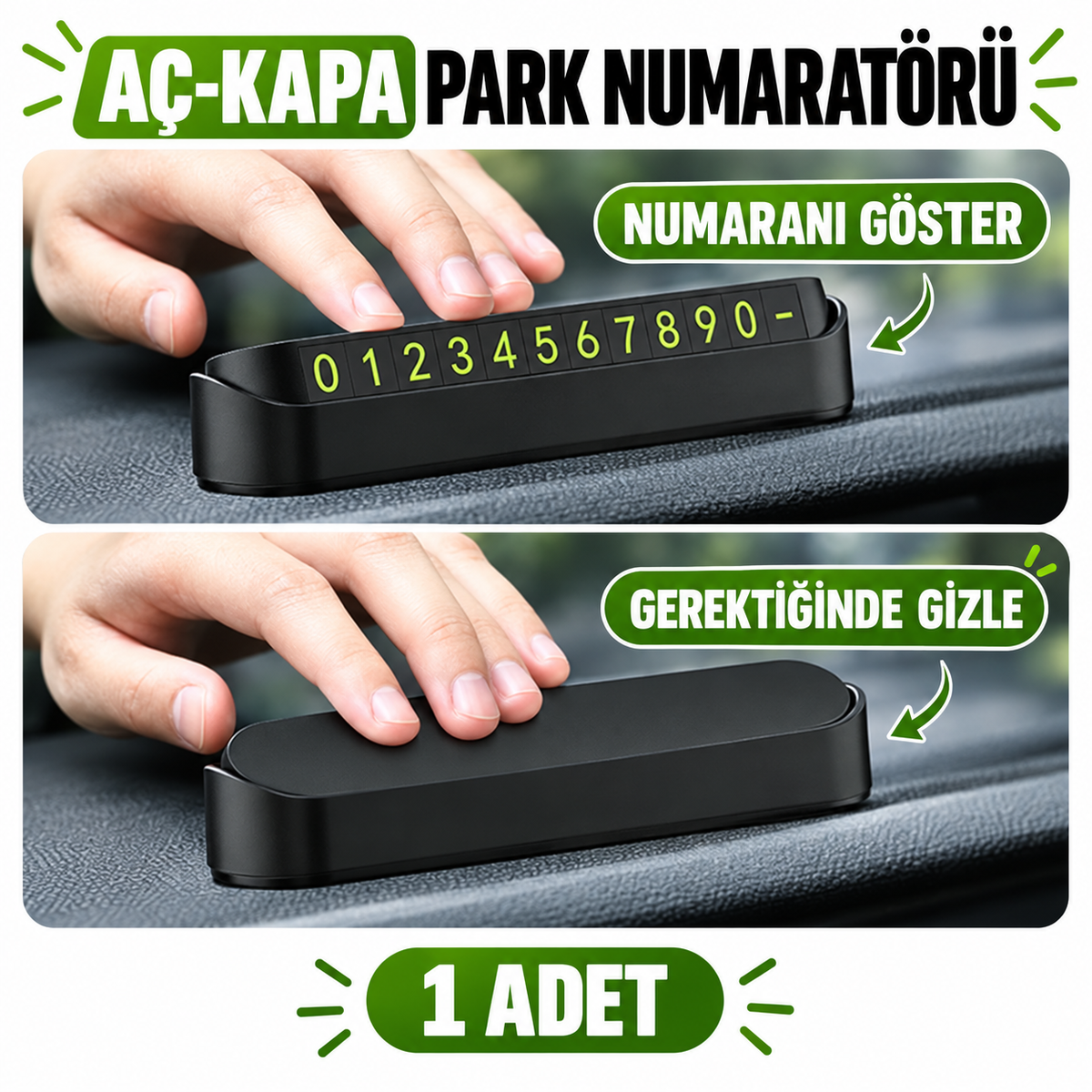 Araç Fosforlu Numaratör Aç-Kapa - özellik ve kullanım bilgileri