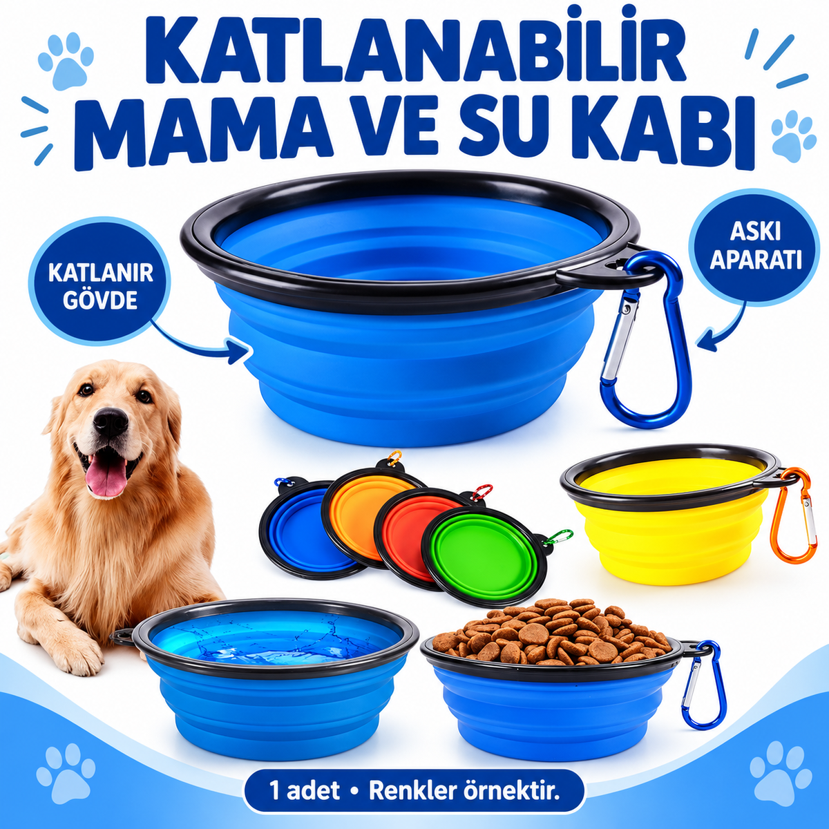 Katlanabilir Kedi Köpek Mama-Su Kabı - özellik ve kullanım bilgileri