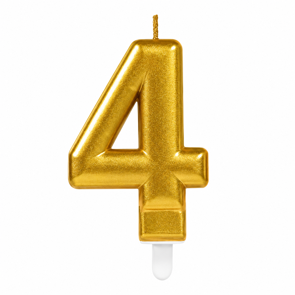 4 Rakamı Mum Gold Renk - ürün görünümü