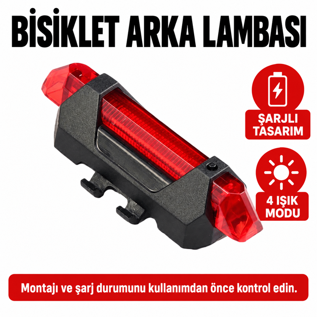 Bisiklet Arka Stop Uyarı Lambası - özellik ve kullanım bilgileri