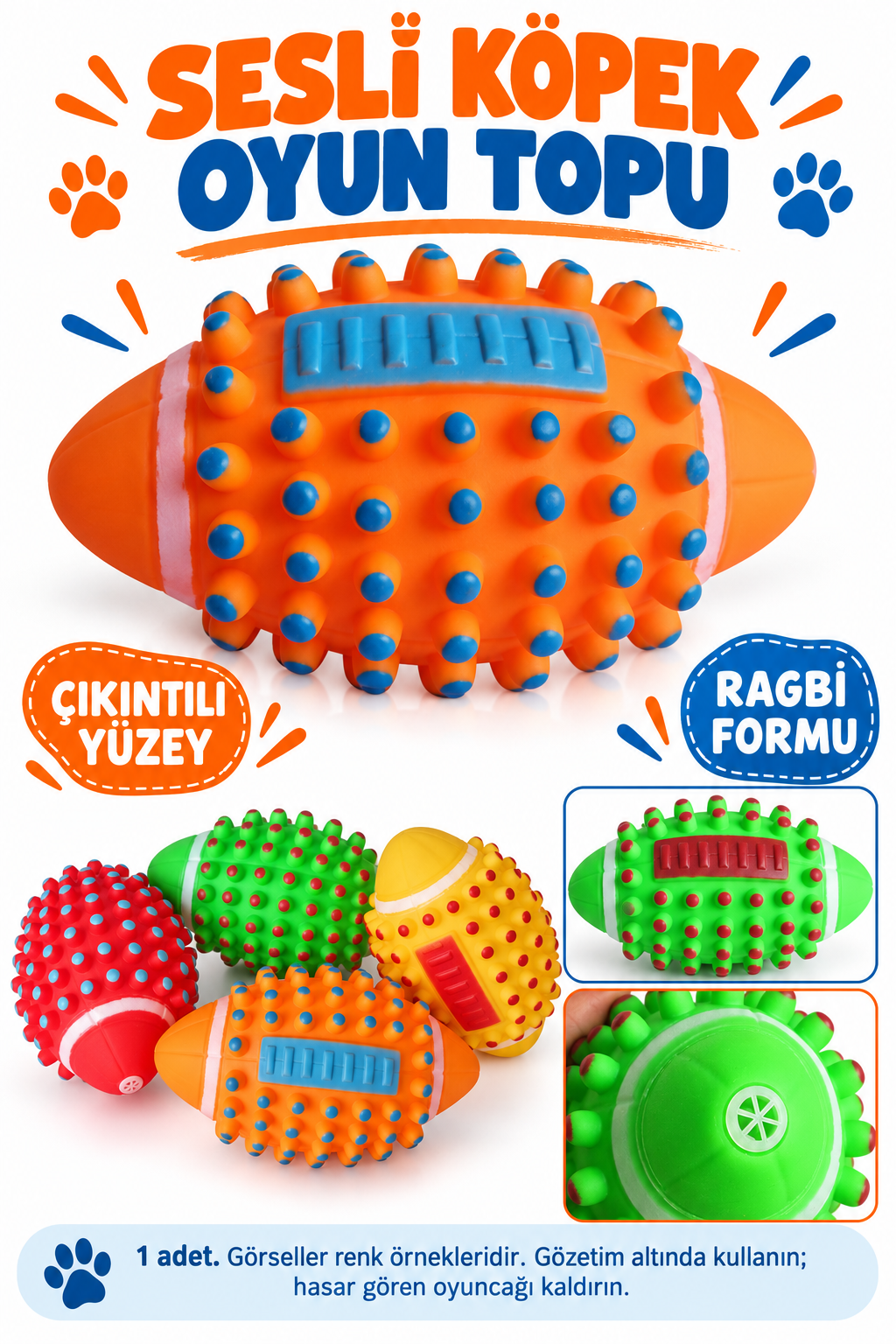 Sesli Köpek Diş Kaşıma Topu - özellik ve kullanım bilgileri