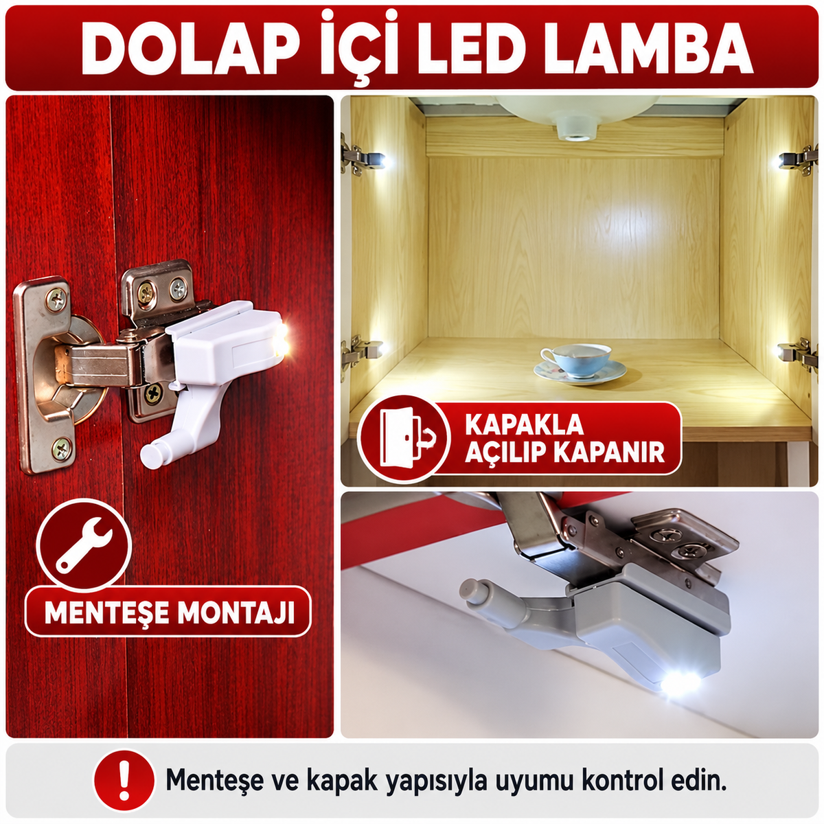 Dolap İçi Otomatik Aydınlatma Lambası - özellik ve kullanım bilgileri