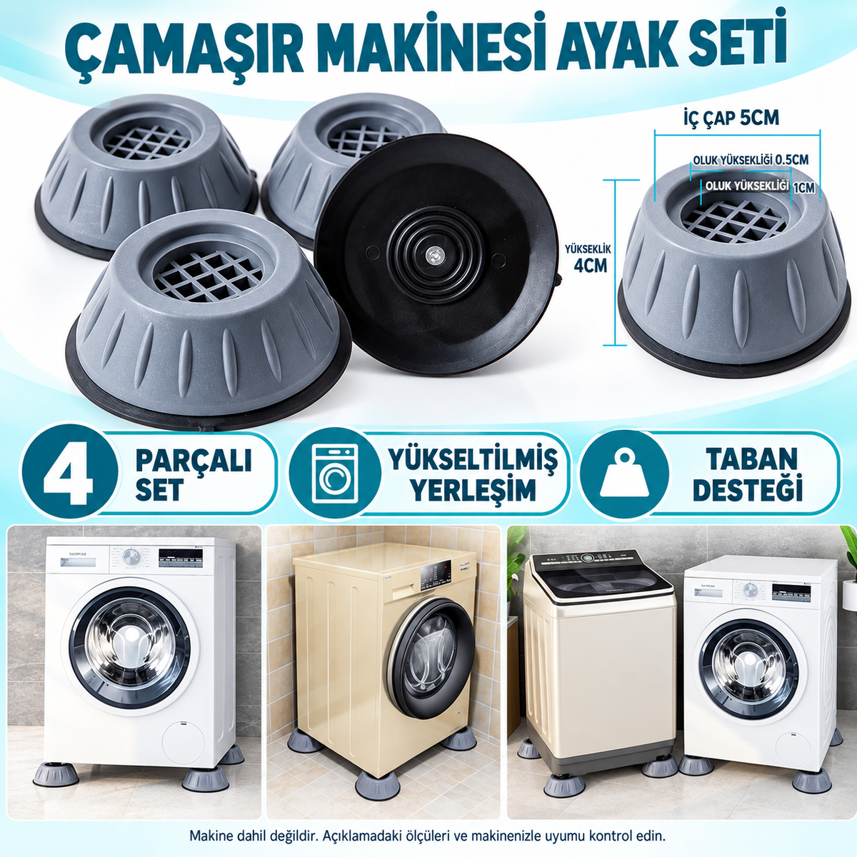 Çamaşır Makinesi Titreşim Engelleyici Set - özellik ve kullanım bilgileri