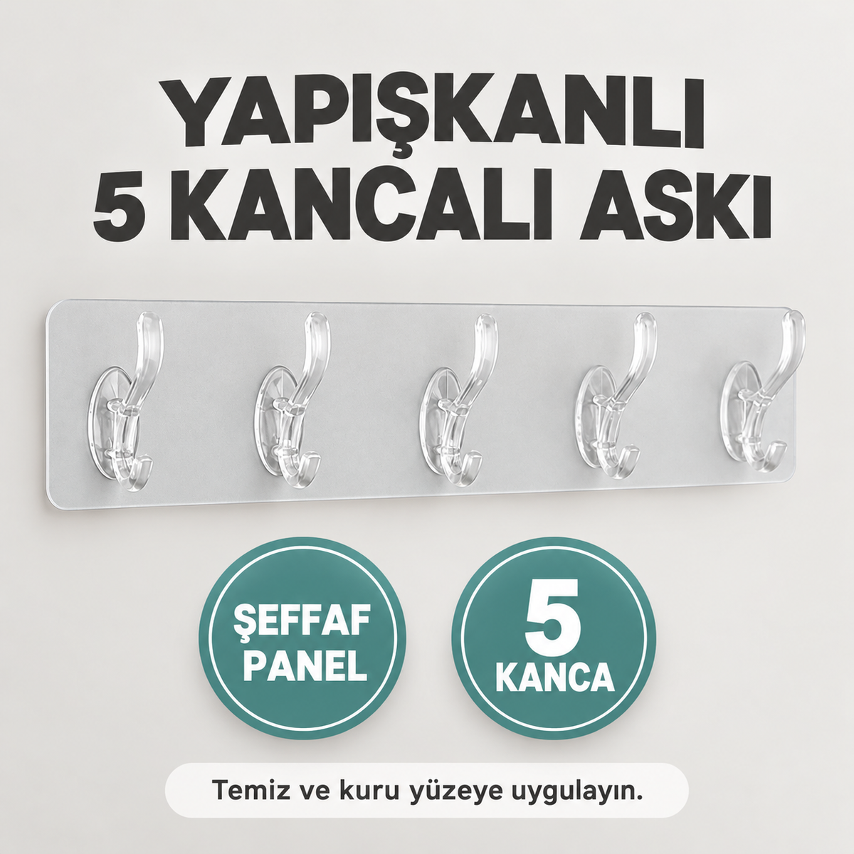 Yapışkanlı 5 Kancalı Askı - özellik ve kullanım bilgileri