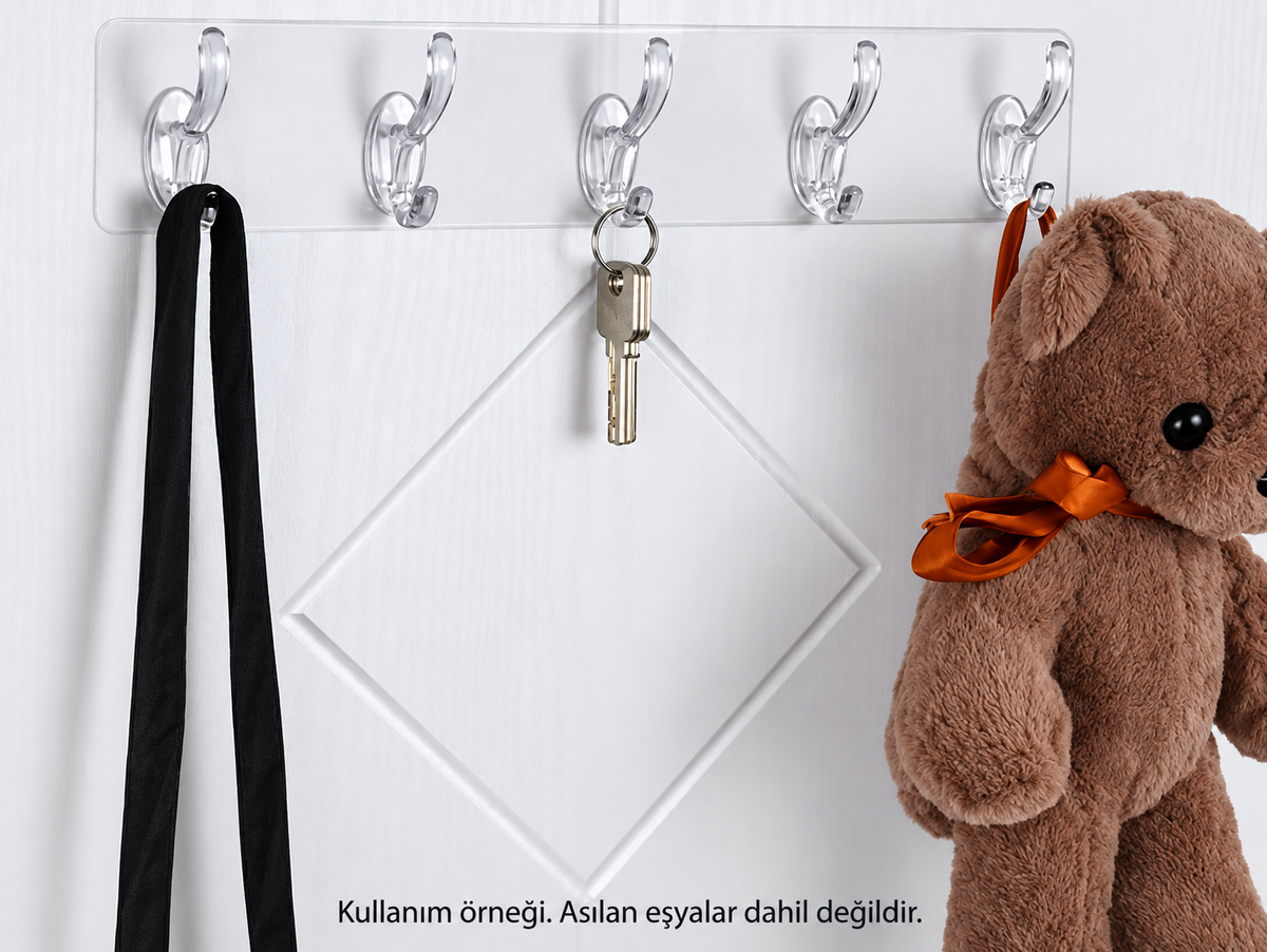 Yapışkanlı 5 Kancalı Askı - ürün görünümü