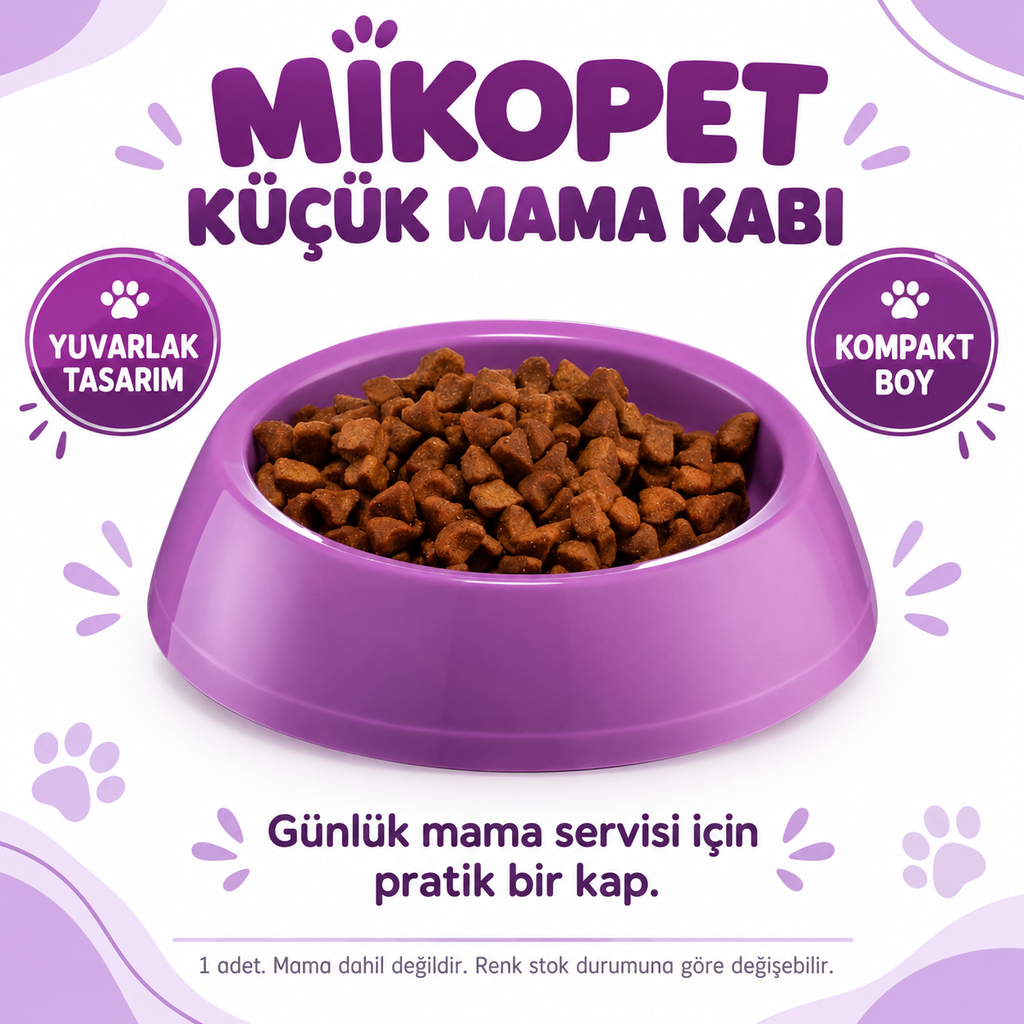 Mikopet Küçük Yuvarlak Mama Kabı - özellik ve kullanım bilgileri