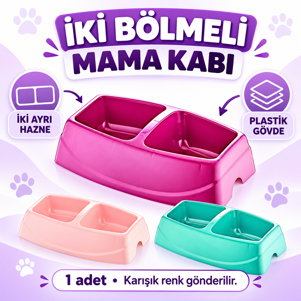 Mikopet İkili Küçük Mama Kabı - özellik ve kullanım bilgileri