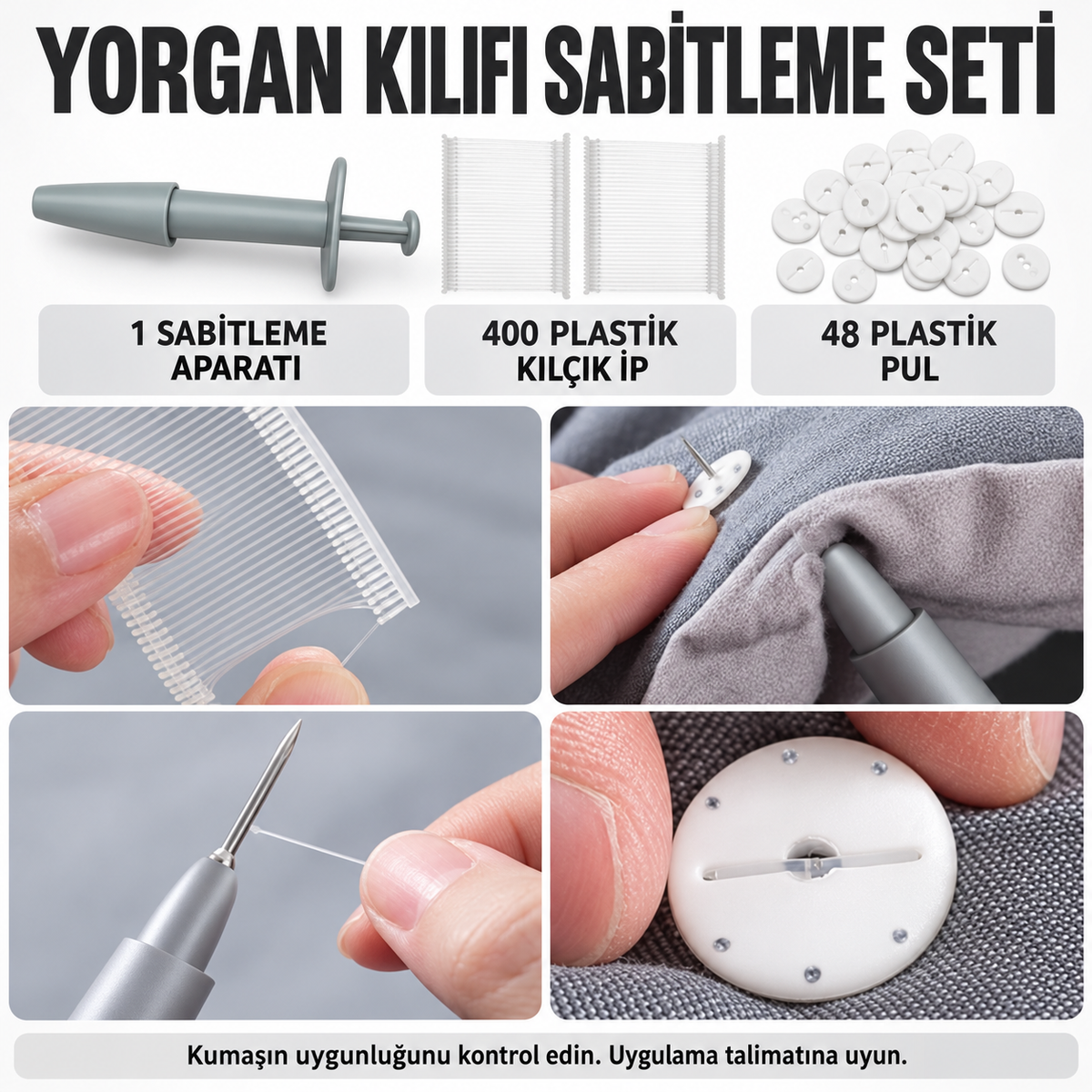 Yorgan Kılıfı Sabitleme Aparatı - özellik ve kullanım bilgileri