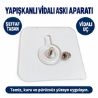 Şeffaf Yapışkanlı Vidalı Askı Aparatı - özellik ve kullanım bilgileri