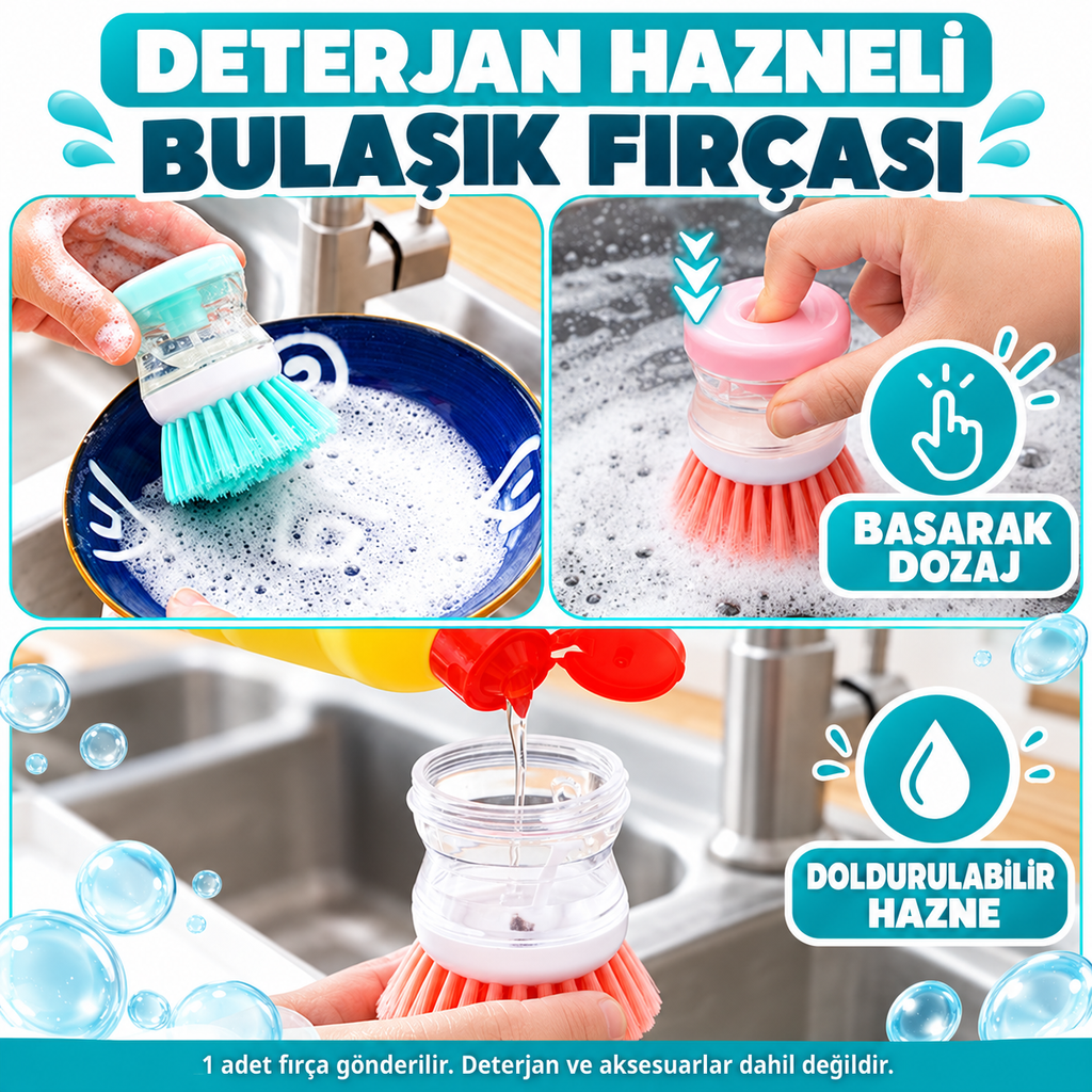 Deterjan Hazneli Bulaşık Yıkama Fırçası - özellik ve kullanım bilgileri