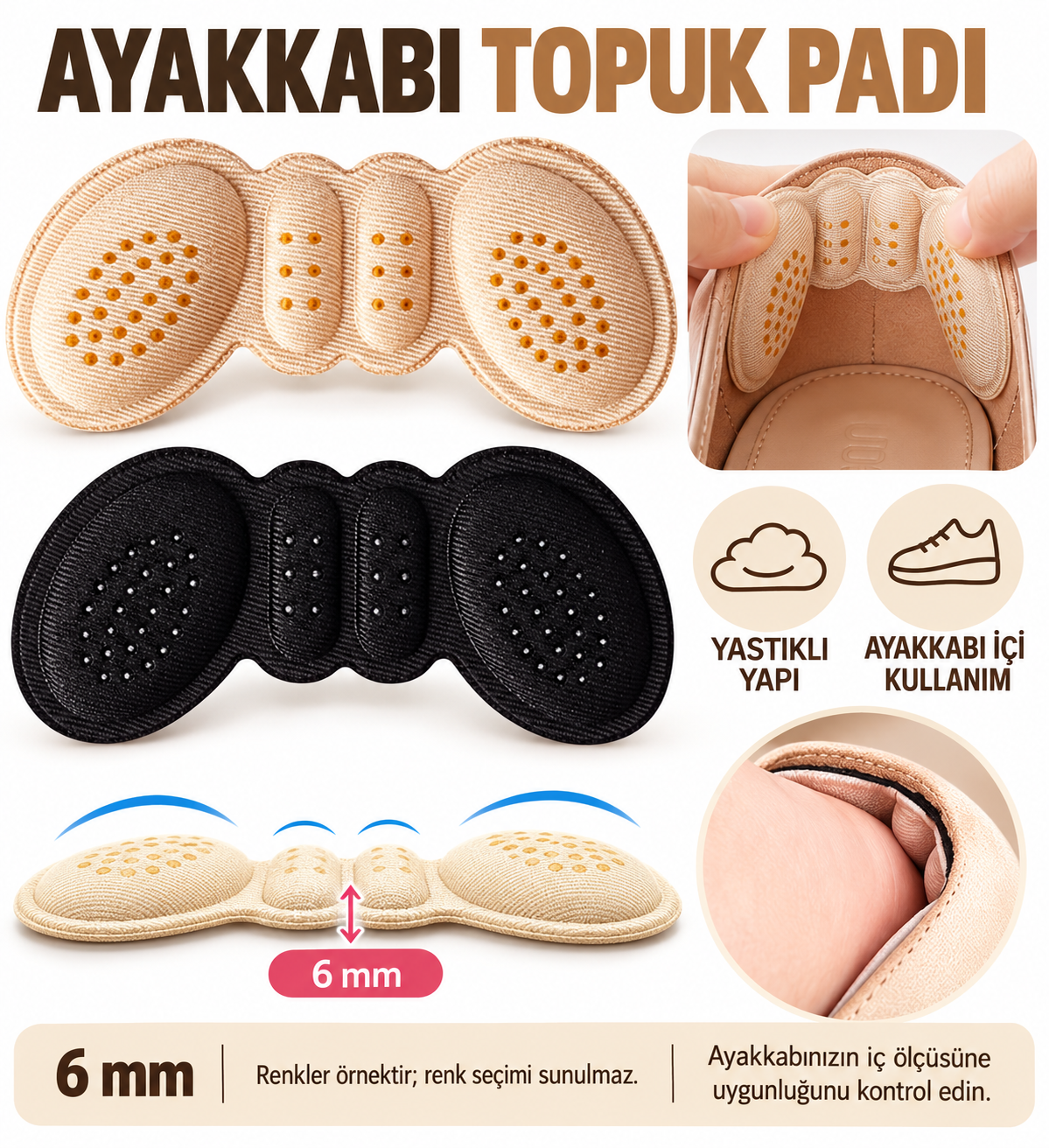 Ayakkabı Topuk Vurma Önleyici Pad 6 mm. - özellik ve kullanım bilgileri