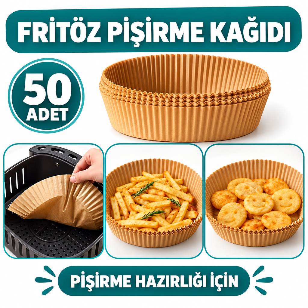Fritöz Pişirme Kağıdı 50 Adet - özellik ve kullanım bilgileri