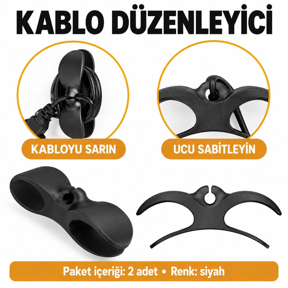 Çok Amaçlı Kablo Düzenleyici 2 Adet - özellik ve kullanım bilgileri