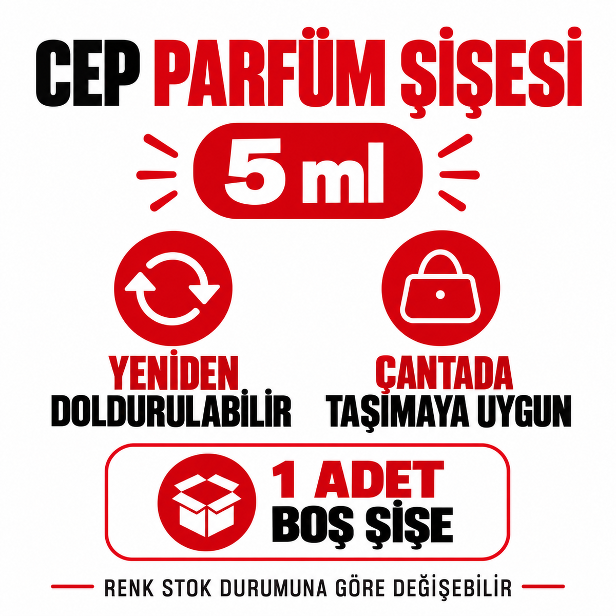 Cep Parfüm Şişesi 5ml - özellik ve kullanım bilgileri