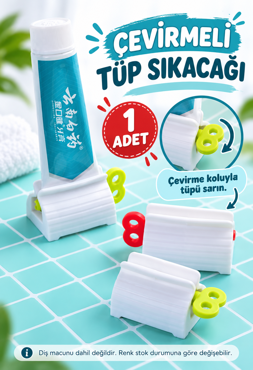 Çevirmeli Diş Macun Sıkacağı 1 Adet - özellik ve kullanım bilgileri