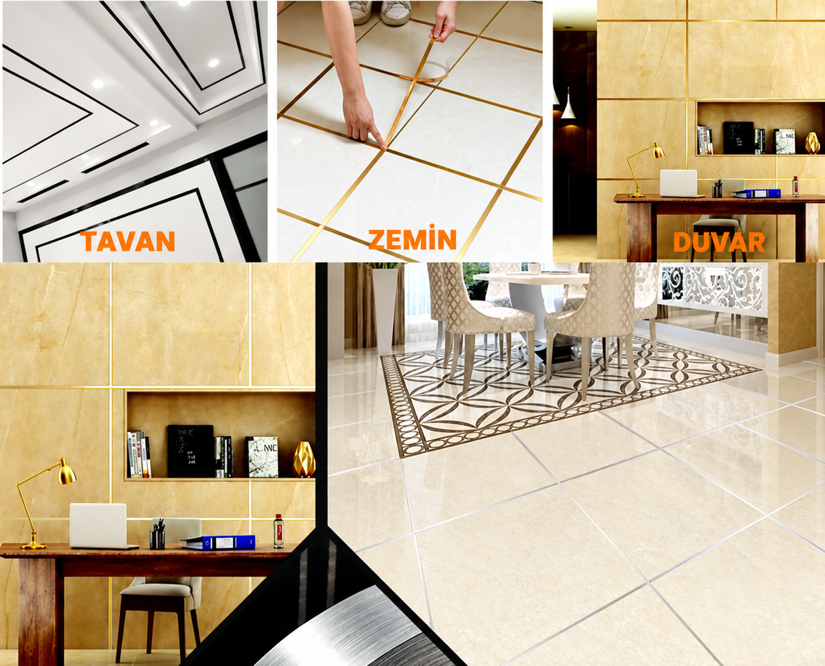 0.5 cm 50 Metre Gri Fayans Arası Şerit Bant - ürün görünümü