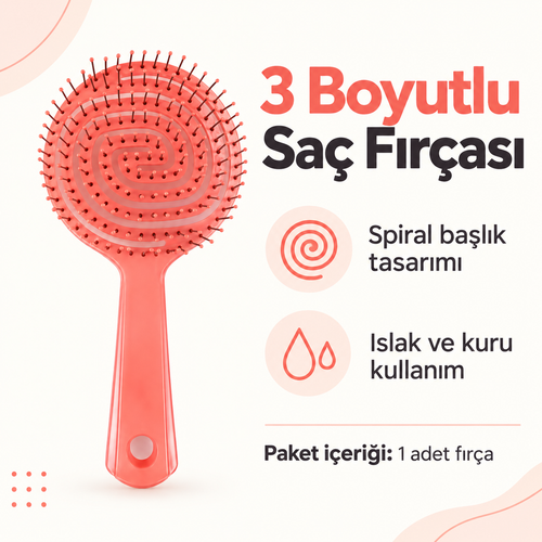 3 Boyutlu Saç Masaj Fırçası - özellik ve kullanım bilgileri