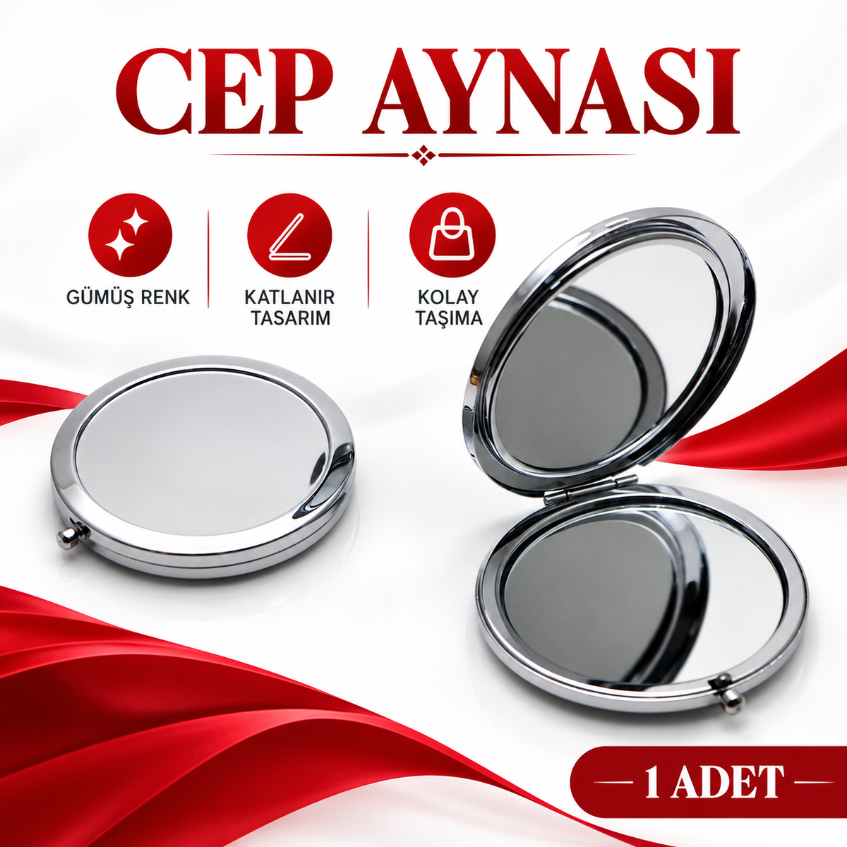 Cep Aynası (Gümüş Renk) - özellik ve kullanım bilgileri