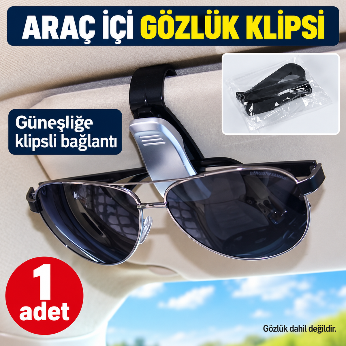 Araba Gözlük Tutacağı Klips Opp Poşetli - özellik ve kullanım bilgileri