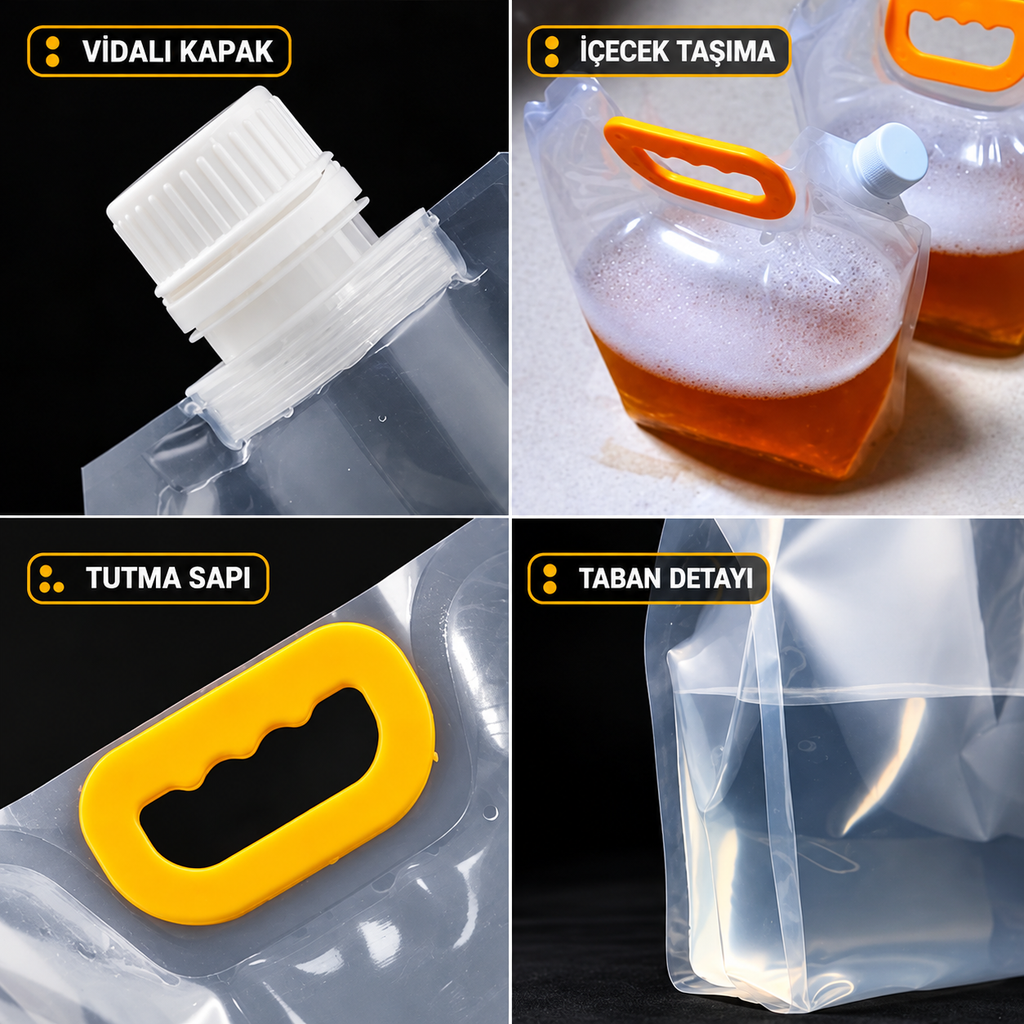 Plastik İçecek Çantası 2 Litre - özellik ve kullanım bilgileri