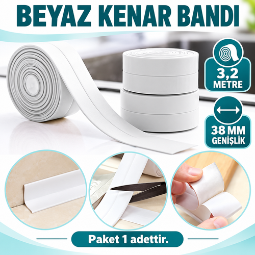 156 gr BEYAZ Su Sızdırmaz Lavabo Kenar Bandı (3.2m) - özellik ve kullanım bilgileri