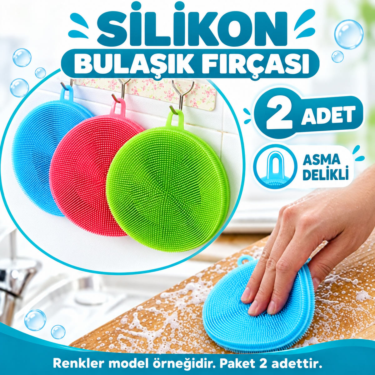 Silikon Bulaşık Yıkama Fırçası 2 Adet - özellik ve kullanım bilgileri