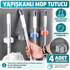 Yapışkanlı Gri Mop Tutucu Seti 4 Adet - özellik ve kullanım bilgileri