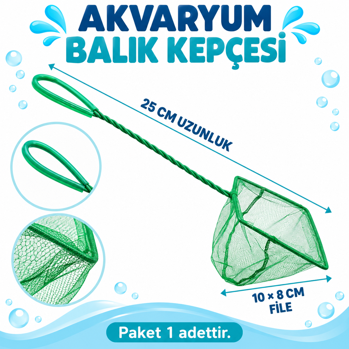 Akvaryum Balık Kepçesi 10 cm. - özellik ve kullanım bilgileri