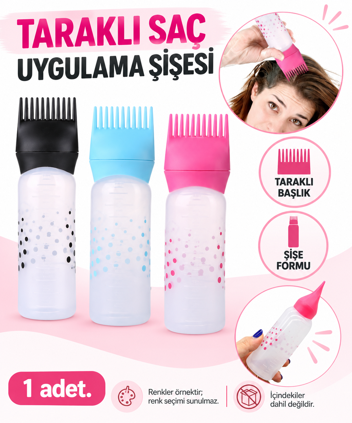 Taraklı Saç Uygulama Şişesi - özellik ve kullanım bilgileri