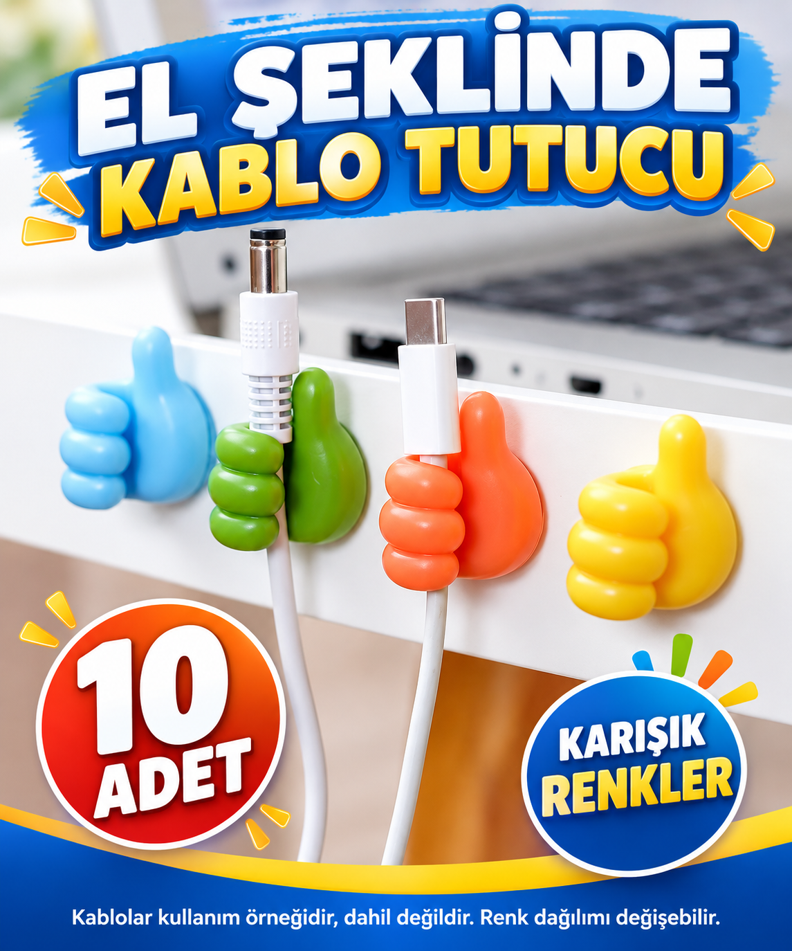 El Şeklinde Kablo Tutucu 10 Adet - özellik ve kullanım bilgileri