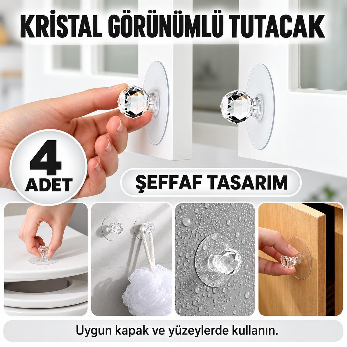 Kristal Görünümlü Tutacak Seti - özellik ve kullanım bilgileri