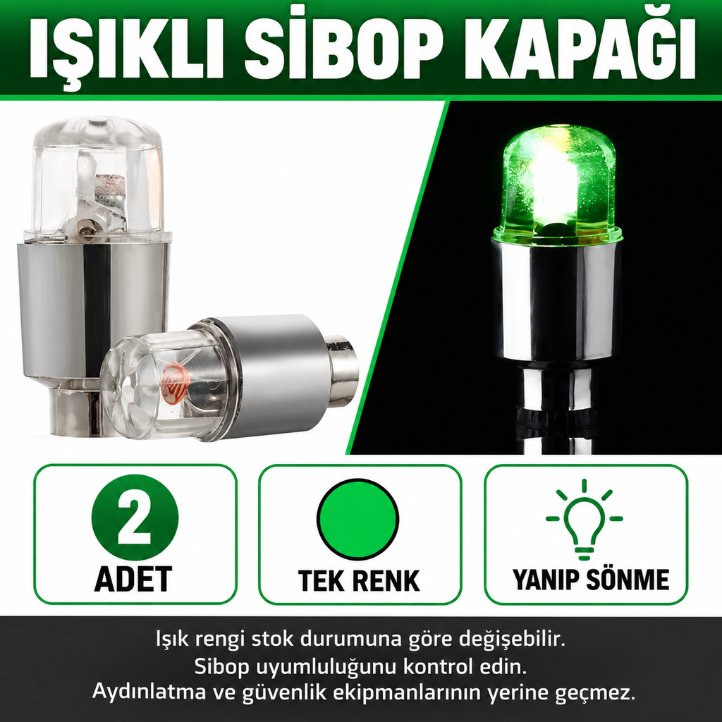 Işıklı Bisiklet Araba Sibop Kapağı 2 Adet - özellik ve kullanım bilgileri