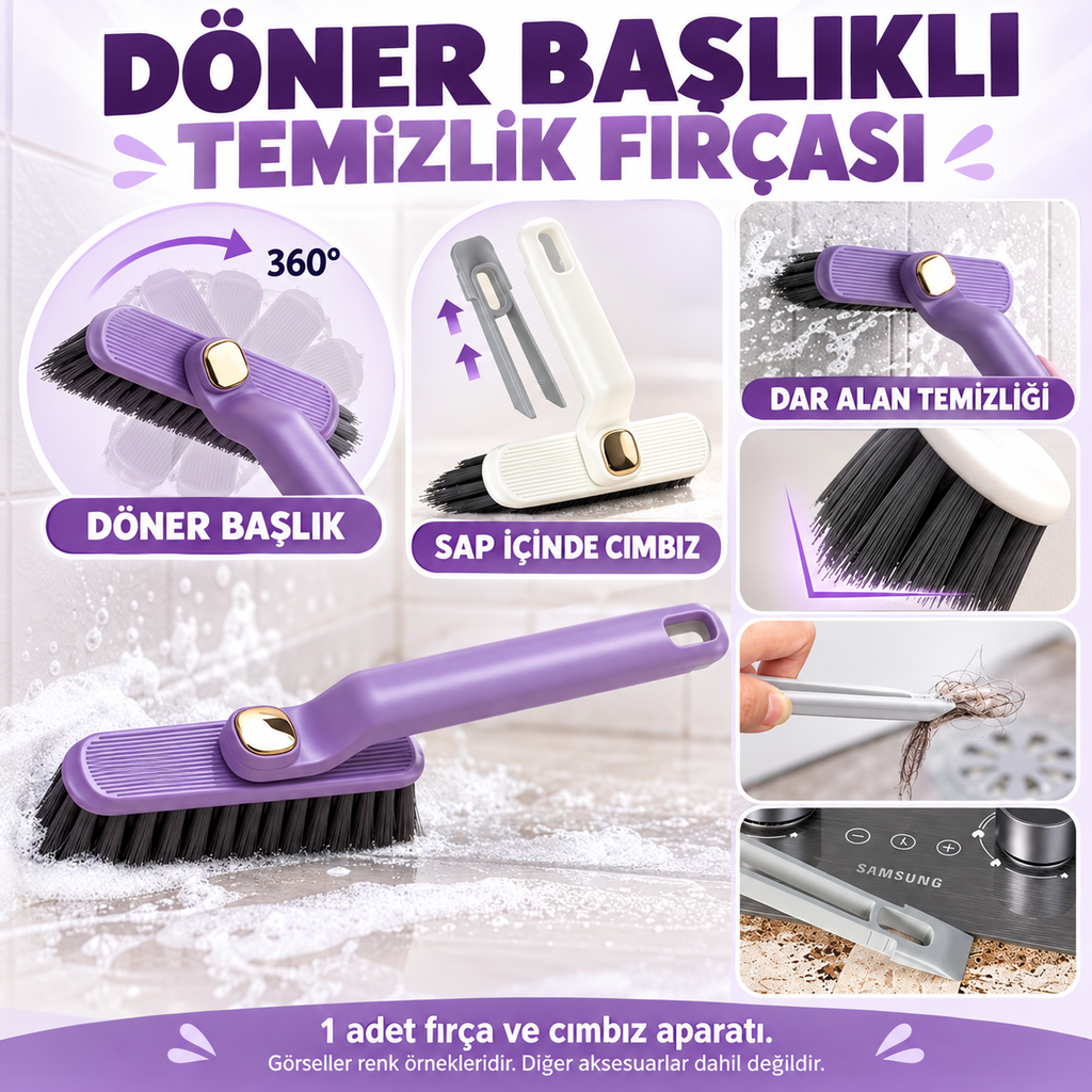Döner Başlıklı Temizlik Fırçası Cımbızlı - özellik ve kullanım bilgileri