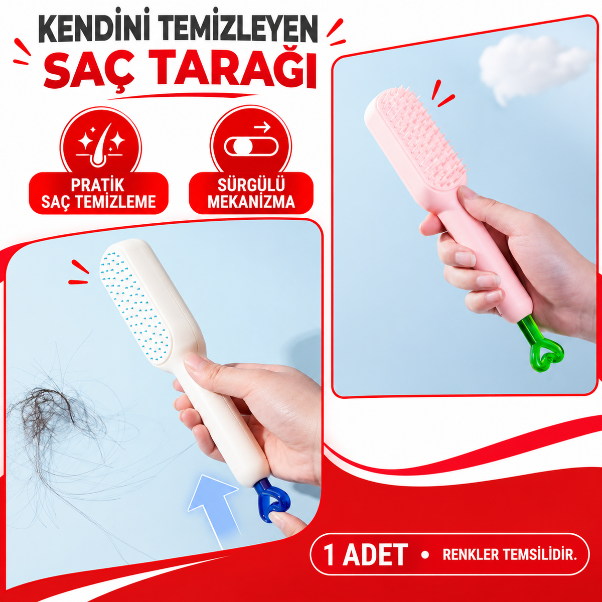 Kendini Temizleyen Saç Tarağı - özellik ve kullanım bilgileri