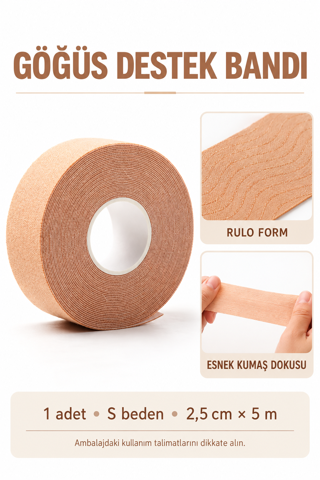 Göğüs Bandı S Beden 2,5 cm - özellik ve kullanım bilgileri