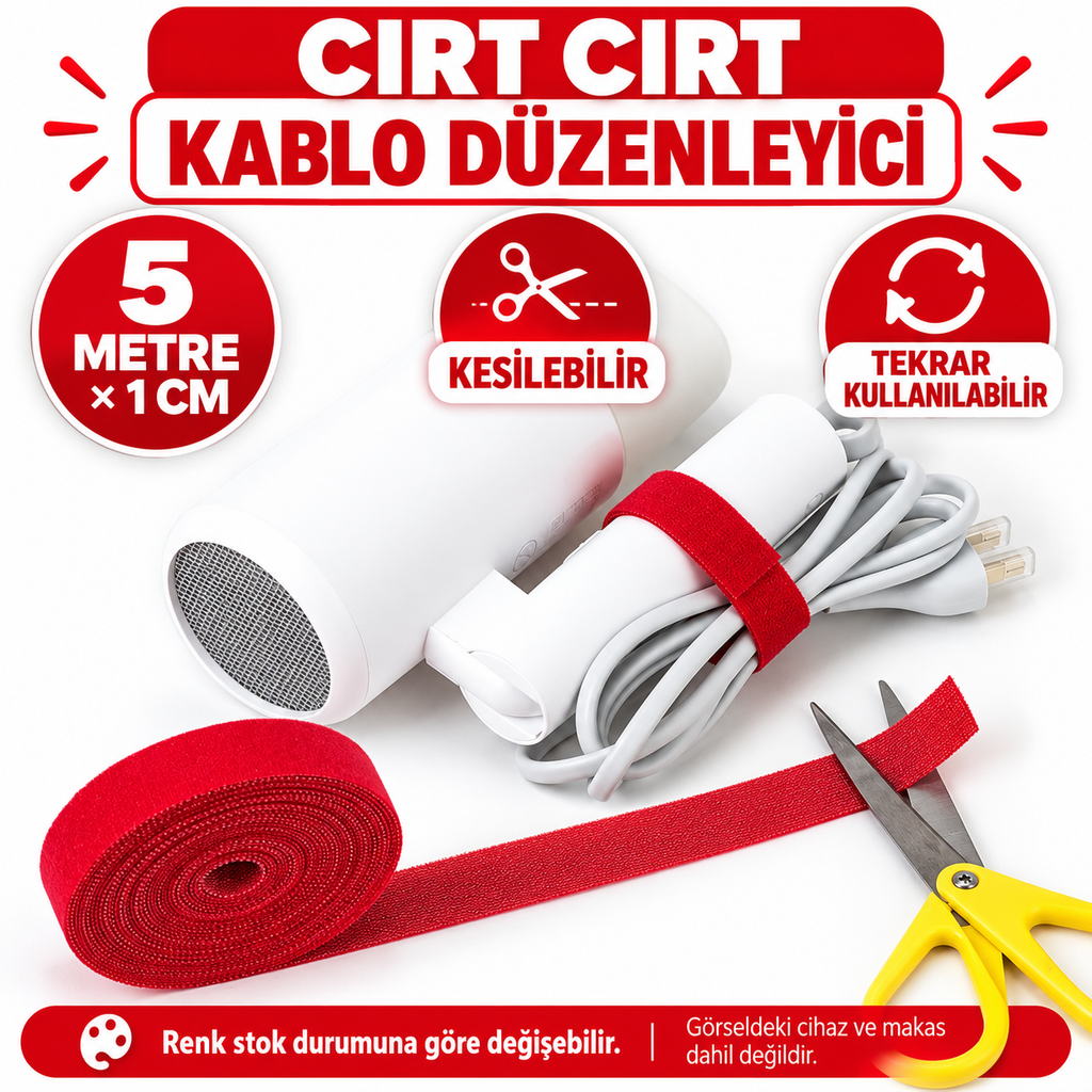 Cırt Cırt Kablo Düzenleyici 5 Metre - özellik ve kullanım bilgileri