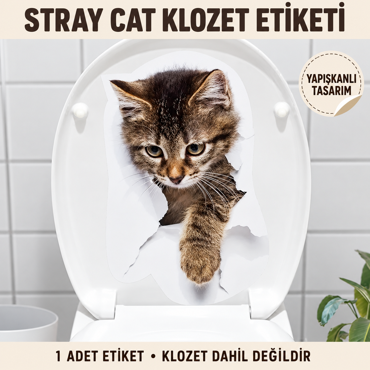 Decohandy Klozet Etiketi Stray Cat - özellik ve kullanım bilgileri