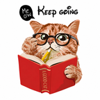 Decohandy Klozet Etiketi Keep Going Kedi - ürün görünümü